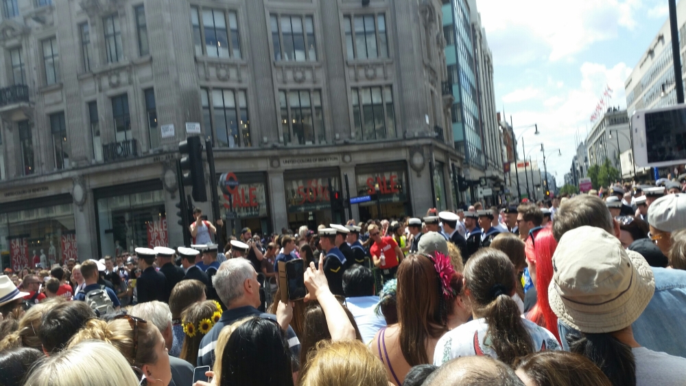 Lots of different groups were represented at London Pride, including the navy.